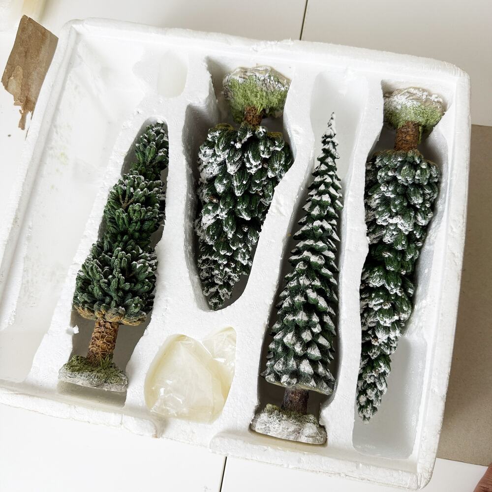 Department 56 Village Snowy Evergreens Trees Large Set of 4